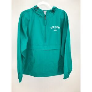 Champion Casa Marina Teal 1/2 Zip Pullover Windbreaker Jacket Size M